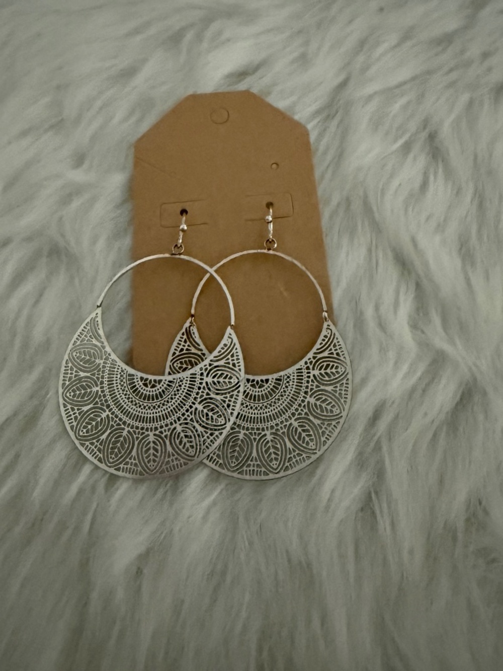 Maurice's Sliver Floral Print Dangling Earrings
